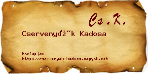 Cservenyák Kadosa névjegykártya